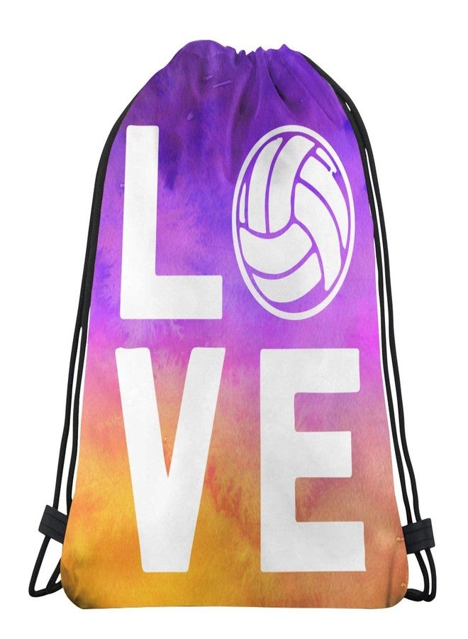 AIMASTZ Love Volleyball Unisex Drawstring Backpack Bag Sport Gym Swim Travel Sackpack - Image 1